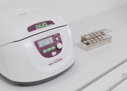 Medical device with digital display on a white counter, illustrating equipment setup for a CPAP machine guide article