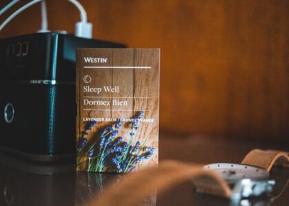 Lavender balm product on a bedside table, related to sleep apnea solutions.